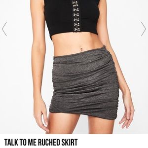 Talk To Me Ruched Skirt - Dolls Kill